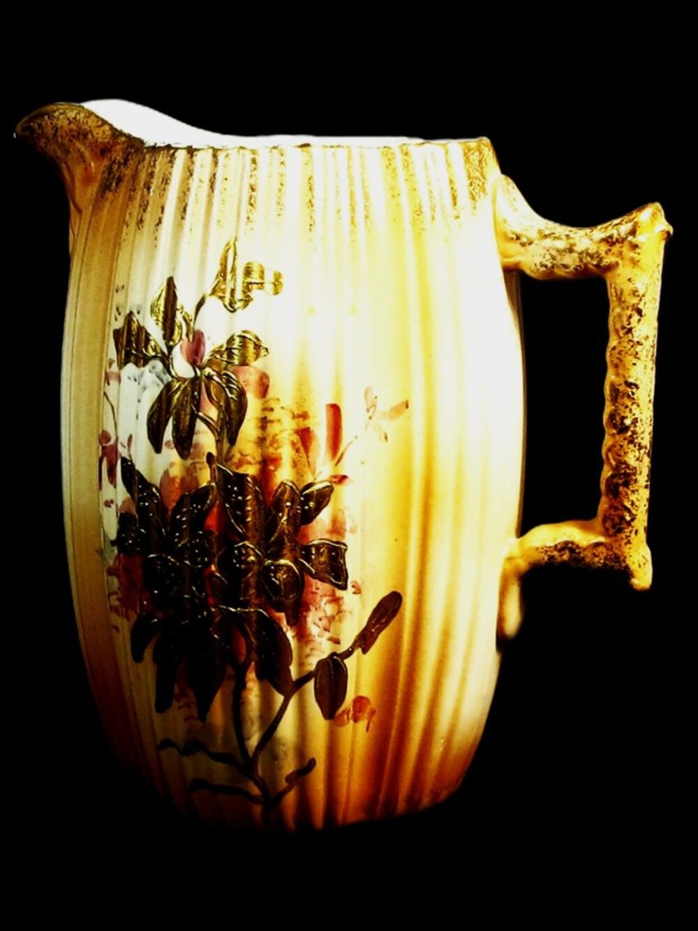 Antique Ceramic English Decorative Pitcher 1892 Home Accent Hand Painted